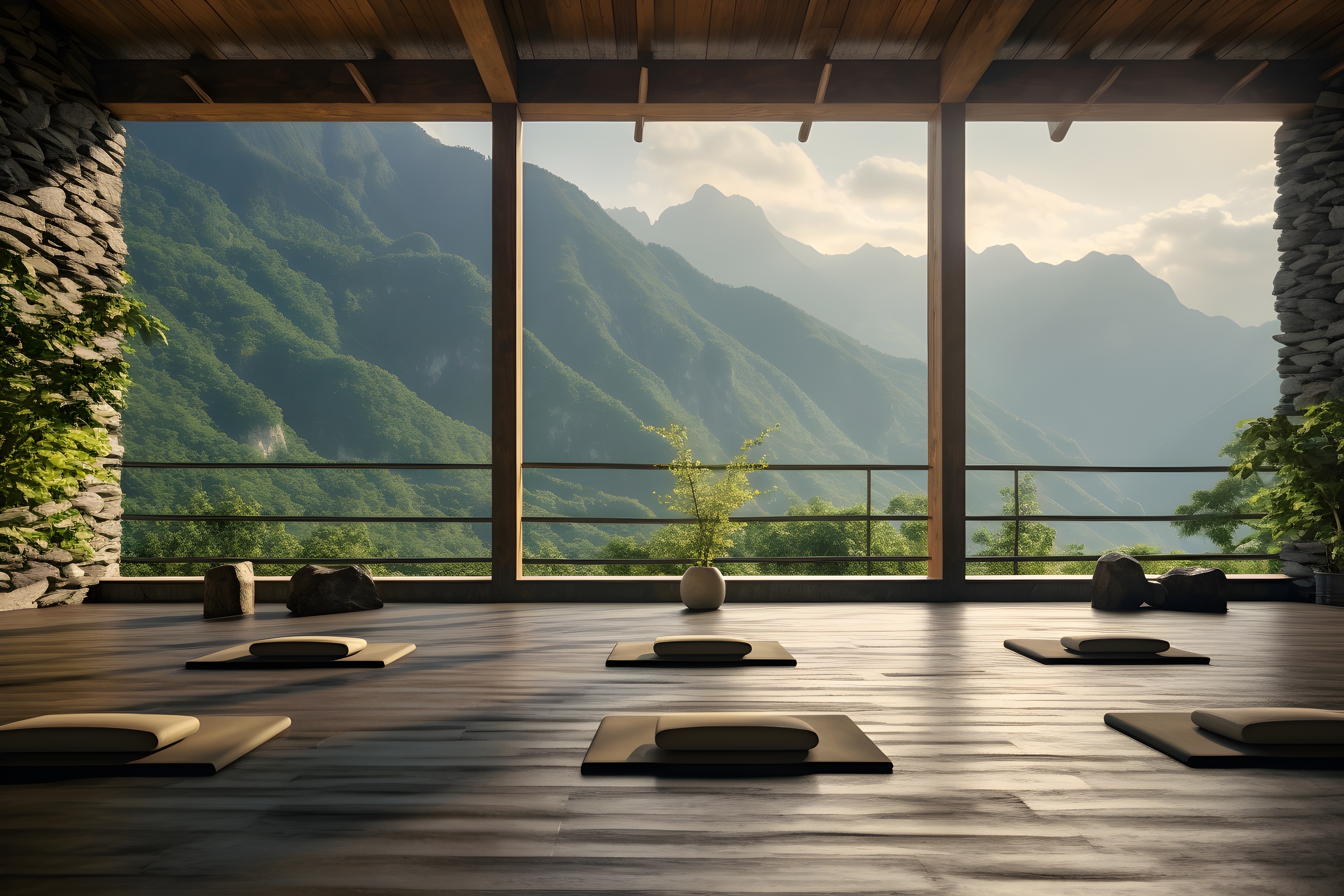 Wellness retreat Pilates session